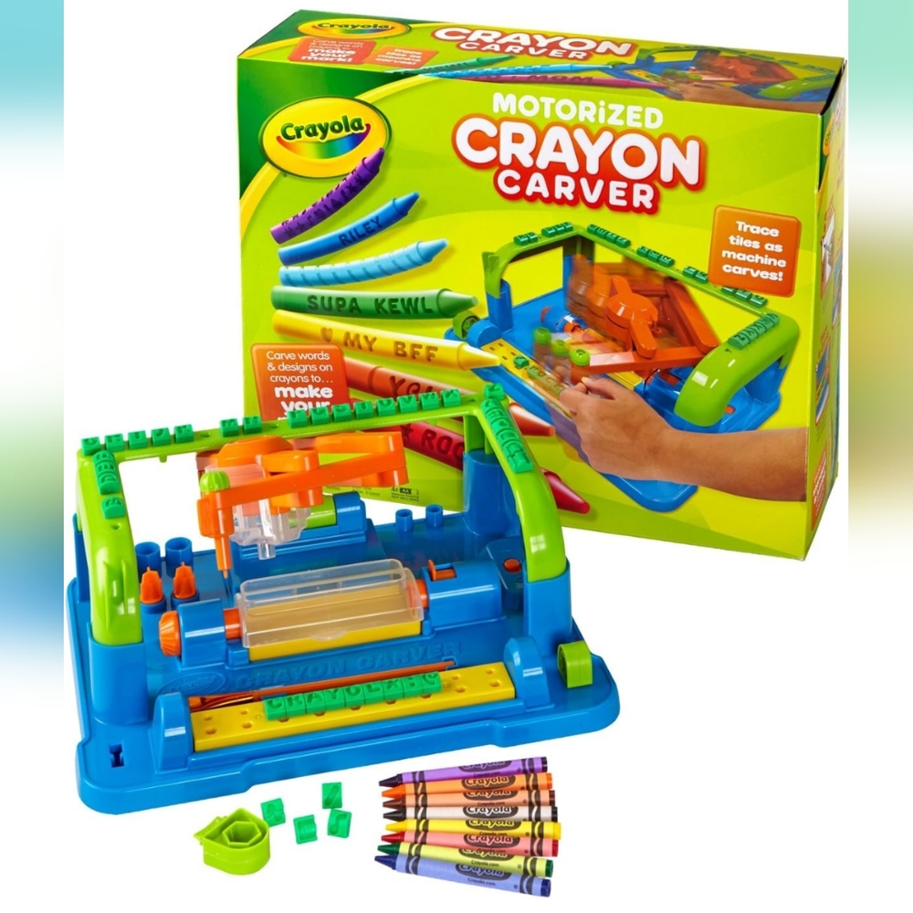 NEW Crayola Motorized Crayon Carver Kids Art Craft Toy Creative DIY Activity